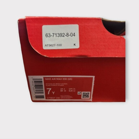 Nike Air Max 200 Unisex Sneakers in White/Black/Bright Crimson 7 - Picture 7 of 7